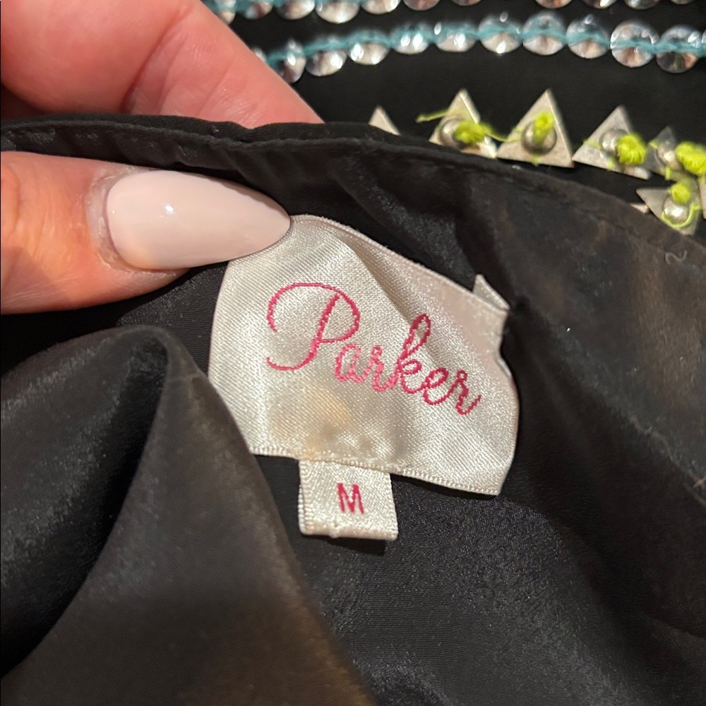 Parker Black and Silver Sequin & Beaded Mini Skirt - Picture 4 of 6